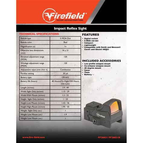 Firefield Impact Mini Reflex Sight Defcon Airsoft