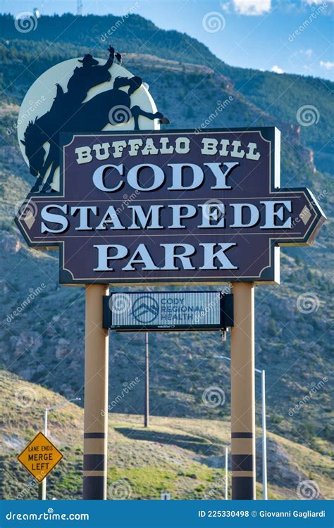 Cody Wy July 6 2019 Cody Stampede Park Entrance Sign Editorial