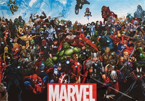Can you help identify the Marvel characters in this poster? : Marvel