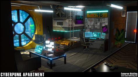 Cyberpunk Apartment By Cameron Hickling Sci Fi 3d Cgsociety