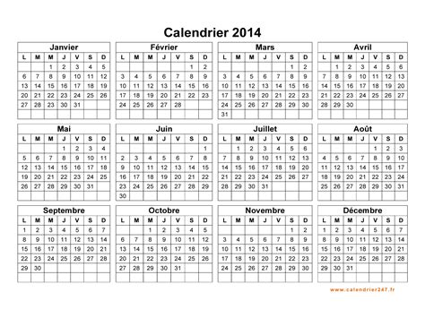 Calendrier 2014 à Imprimer Gratuit En Pdf Et Excel