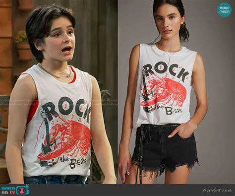 Wornontv Whinnies Rock Lobster Print Tank On Bunkd Shiloh Verrico Clothes And Wardrobe From Tv