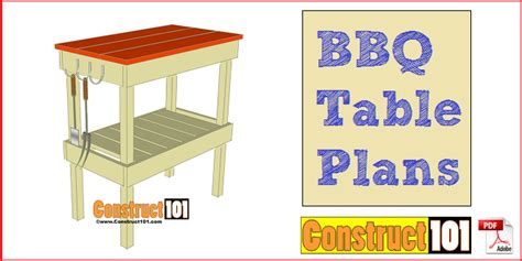 Build a backyard barbeque for your outdoor spaces with one of these free barbeque plans. BBQ Table Plans - Construct101