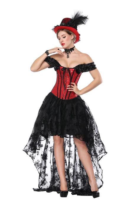 Halloween Costumes For Womens Retro Plus Size Gothic Corset Sexy Lace Off Shoulder Overbust