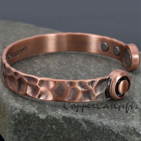 Copper Bracelet For Men Hammered Copper Cuff Bracelet Bangle Etsy