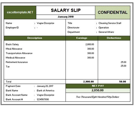 Excel Pay Slip Template Singapore Freelance Invoice Templates Free