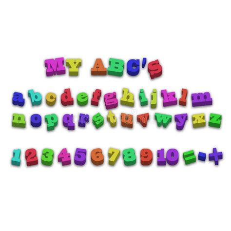 Vector Fridge Magnet Alphabet Spelling Letters Stock Illustration