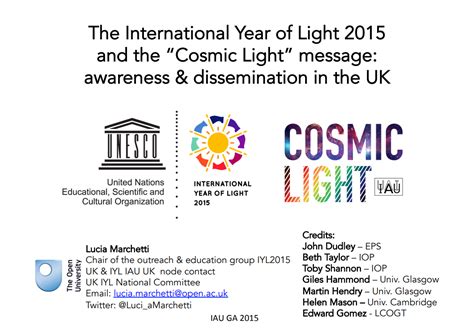 The International Year Of Light 2015 And The Cosmic Light Message