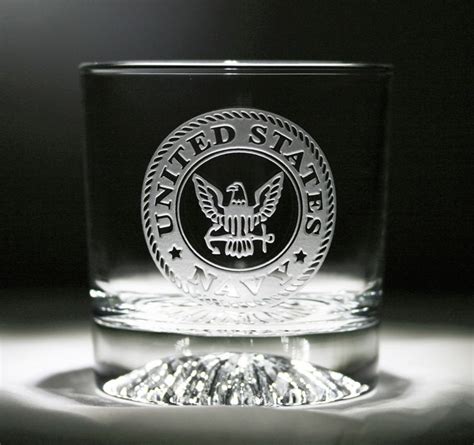 United States Navy Whiskey Scotch Glass At Crystal Imagery Bourbon Glasses Navy Life