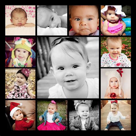 Gift ideas for babies 3 6 months. 12 month photos for canvas | Collage de bebé, Día del niño
