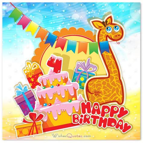 Happy 4th Birthday Wishes For 4 Year Old Boy Or Girl