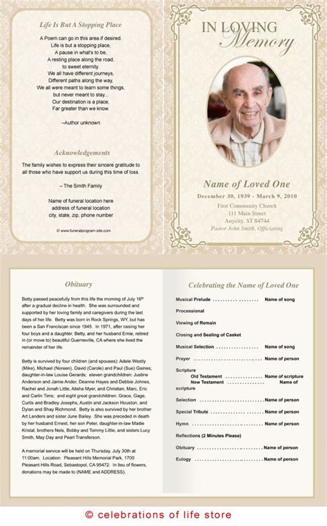 Memorial Cards For Funeral Funeral Templates