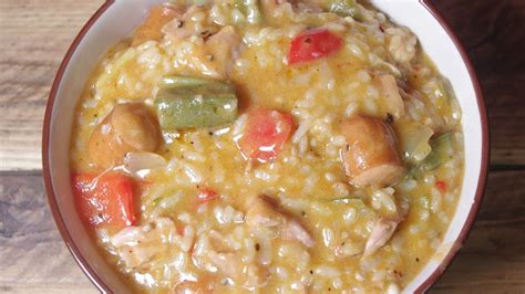 How To Make Simplified Cajun Sausage And Chicken Gumbo With Rice Recipe