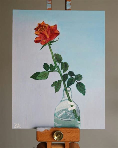 30 Lukisan Bunga Di Kanvas Yang Mudah Romi Gambar