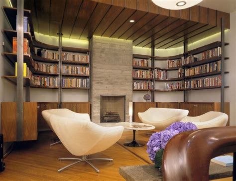 Fireplace Home Library Design Modern Home Library Modern Home