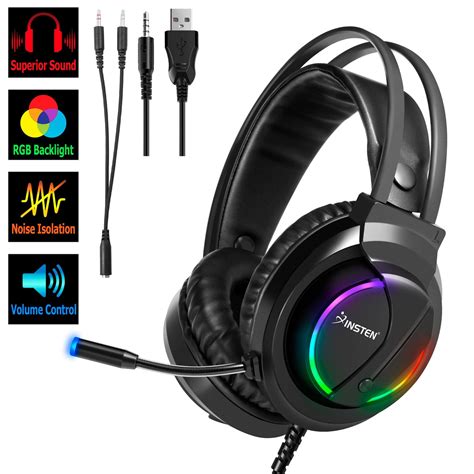 Insten Wired Gaming Headset With Mic For Ps4 Ps5 Xbox Series Xs