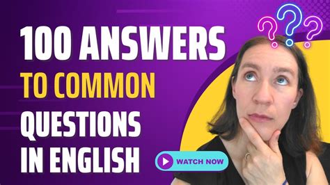 100 Answers To Common English Questions Youtube