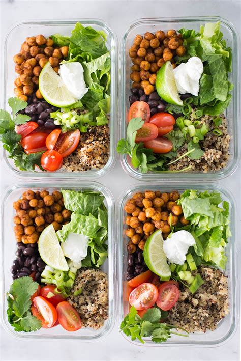 Easy Vegetarian Meal Prep Chipotle Chickpea Taco Bowls