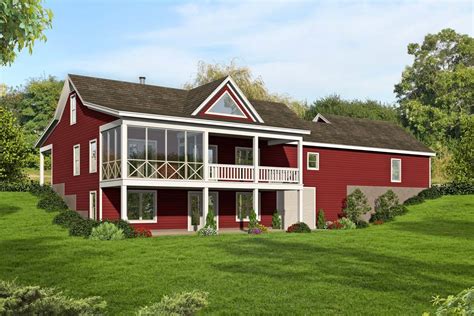2 Bed Country Ranch Home Plan With Walkout Basement 68510vr