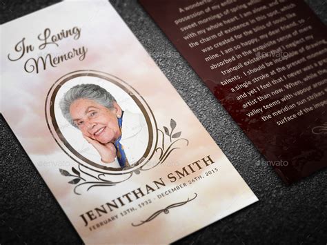 Loving Memory Funeral Prayer Card Template Print Templates Graphicriver