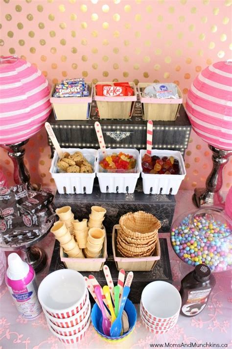 Any cold drink is good on a hot summer night. Ice Cream Buffet Ideas (With images) | Sleepover birthday ...
