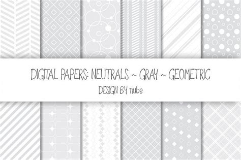 Geometric Seamless Patterns Gray Seamless Patterns Digital Paper