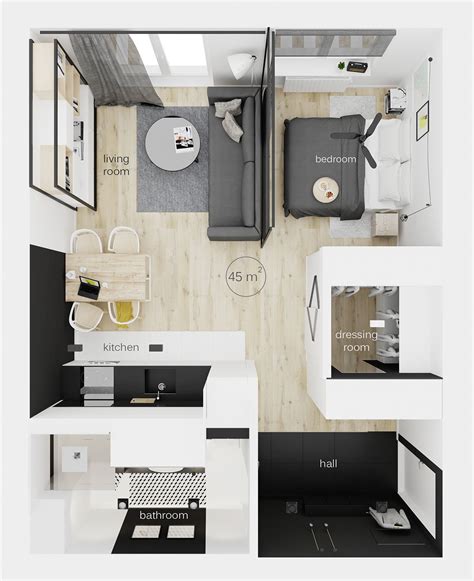 Desain Apartemen Studio 25m2 - Desain Rumah