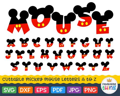 Mickey Font Svg Letters With Mickey Mouse Ears Svg Disney Etsy