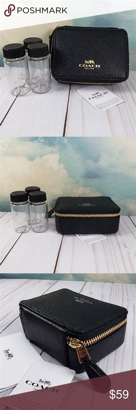 No problem getting the pieces through the door to. COACH Triple Pill Box Black Leather NWT | Black leather ...
