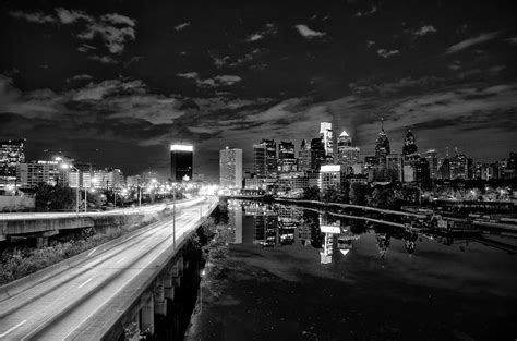 Black And White Cityscape Philadelphia Photograph By