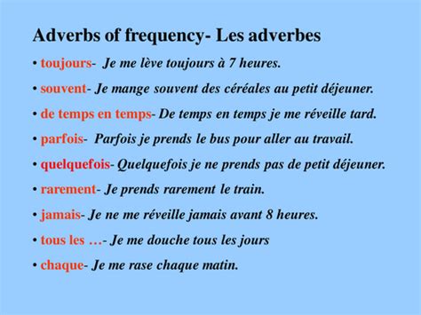 Assez, autant, beaucoup… adverb of time. Presentation on Daily routine- French by chicaluna - Teaching Resources - Tes