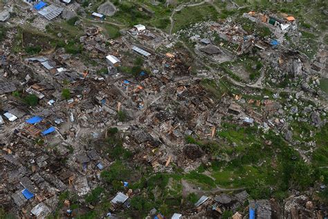nepal earthquake aerial photos of remote gorkha district show entire villages reduced to rubble
