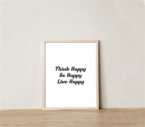 Think Happy Be Happy Live Happy Instant Download Printable Etsy
