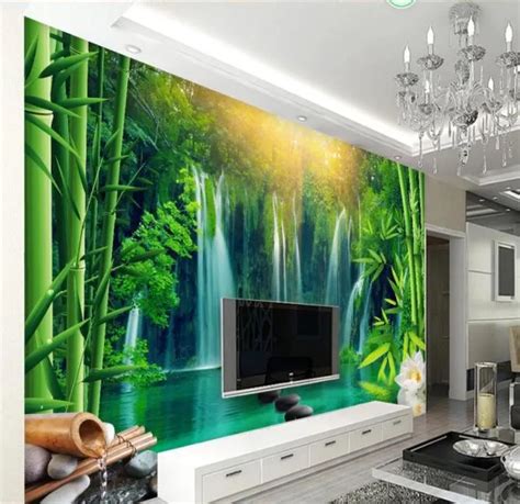 3d Murals Wallpaper For Living Room Simple And Fresh Bamboo Forest