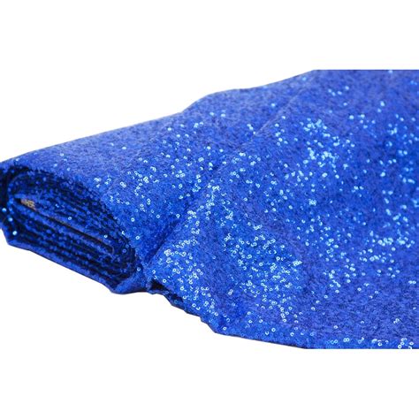 10 Yards Glitz Sequins Fabric Bolt Royal Blue Cv Linens