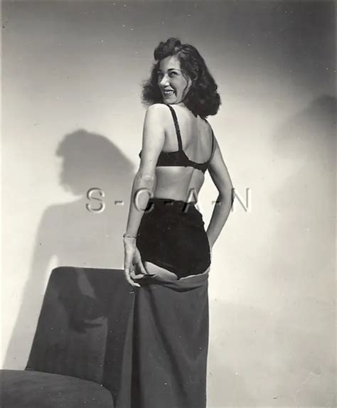 ORG VINTAGE 1940S 60S Semi Nude RP Mature Woman Slips Off Skirt Bra