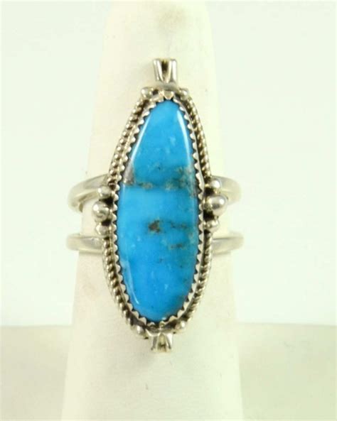 Navajo Silver Kingman Turquoise Ring Hoel S Indian Shop