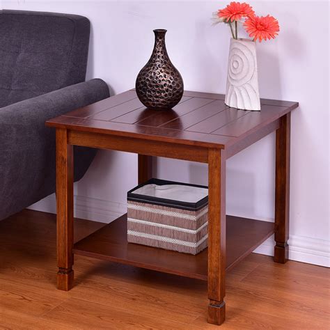 giantex wood side table living room  table night stand