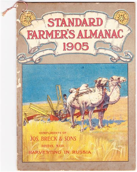 Cover Of Standard Farmers Almanac 1905 Farmers Almanac Old Farmers