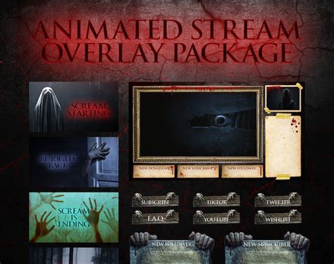 Animated Twitch Overlay Horror Stream Pack Scenes And Etsy