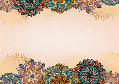 Intricate Colorful Mandala Flower Background Gorgeous Lace Blue