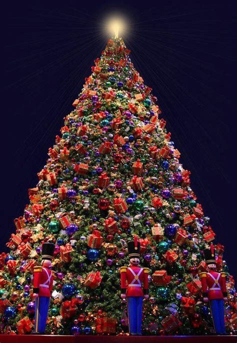 Indigo Blue And Red Holiday Christmas Tree Traditional Christmas