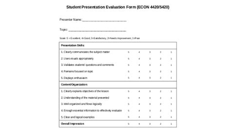 Free 9 Sample Presentation Evaluation Forms In Pdf Ms Word Excel