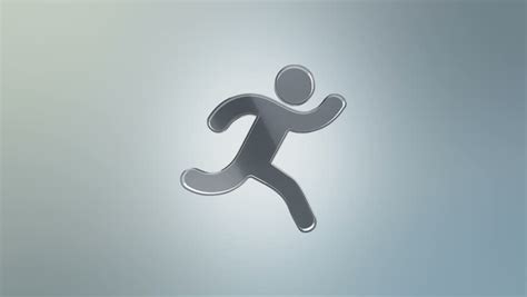 Pictogram Man Running With Arms Outstretched Loop Animation With