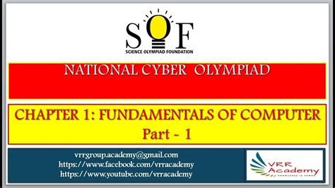Fundamentals Of Computers Chapter 1 National Cyber Olympiad Youtube