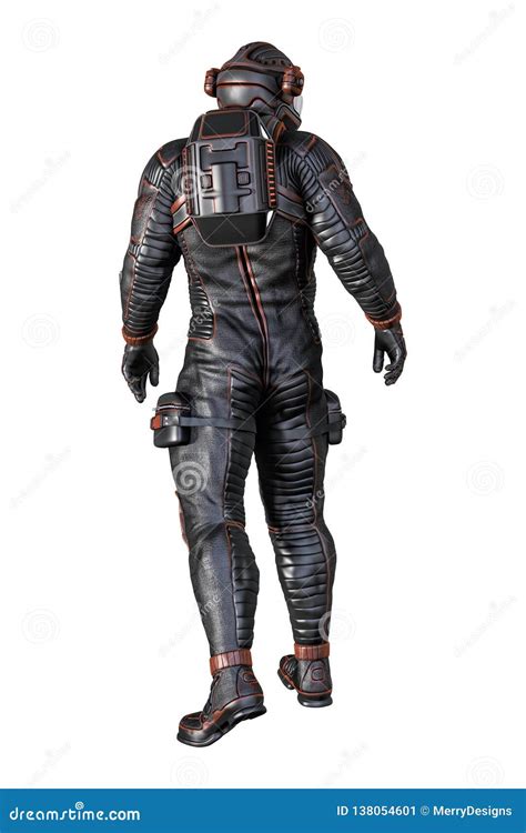 Rear View Of Astronaut Isolated Stock Image Illustration Of
