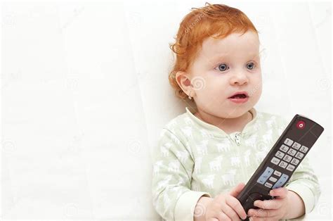 Baby Watching Tv Stock Photo Image Of Toddler Cute 31869952