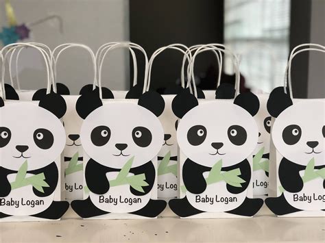Panda Bear Set Of 10 Baby Shower Birthday Party Favors Etsy Panda