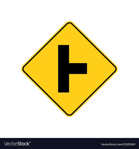 Usa Traffic Road Signs Side Road Intersection Vector Image