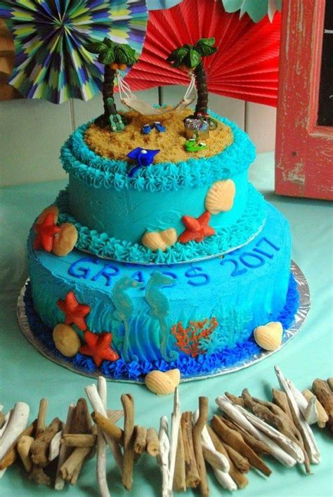 Beach Themed Graduation Party Cake